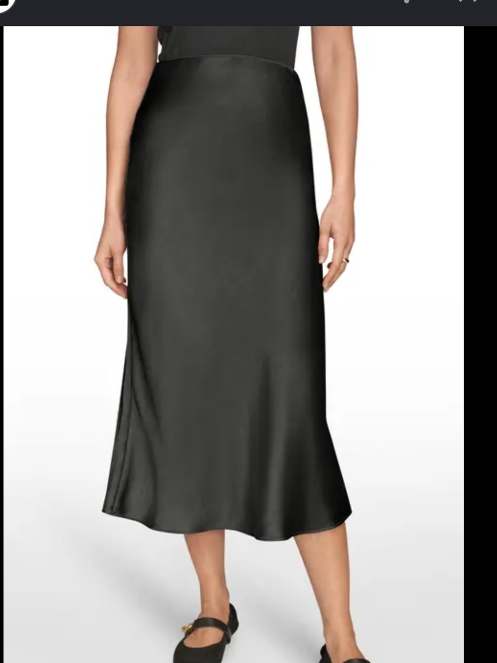 a new day Black Satin Midi Slip Skirt